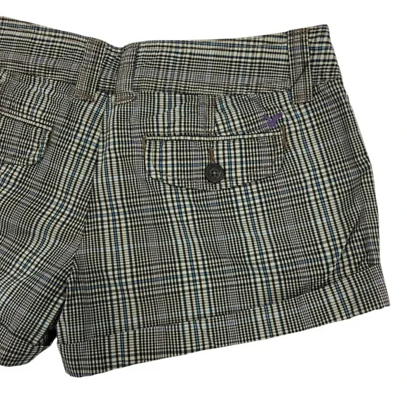 American Eagle Vintage Y2K Low Rise Plaid Print Micro Mini Shorts Size 8 Preppy - Picture 6 of 12
